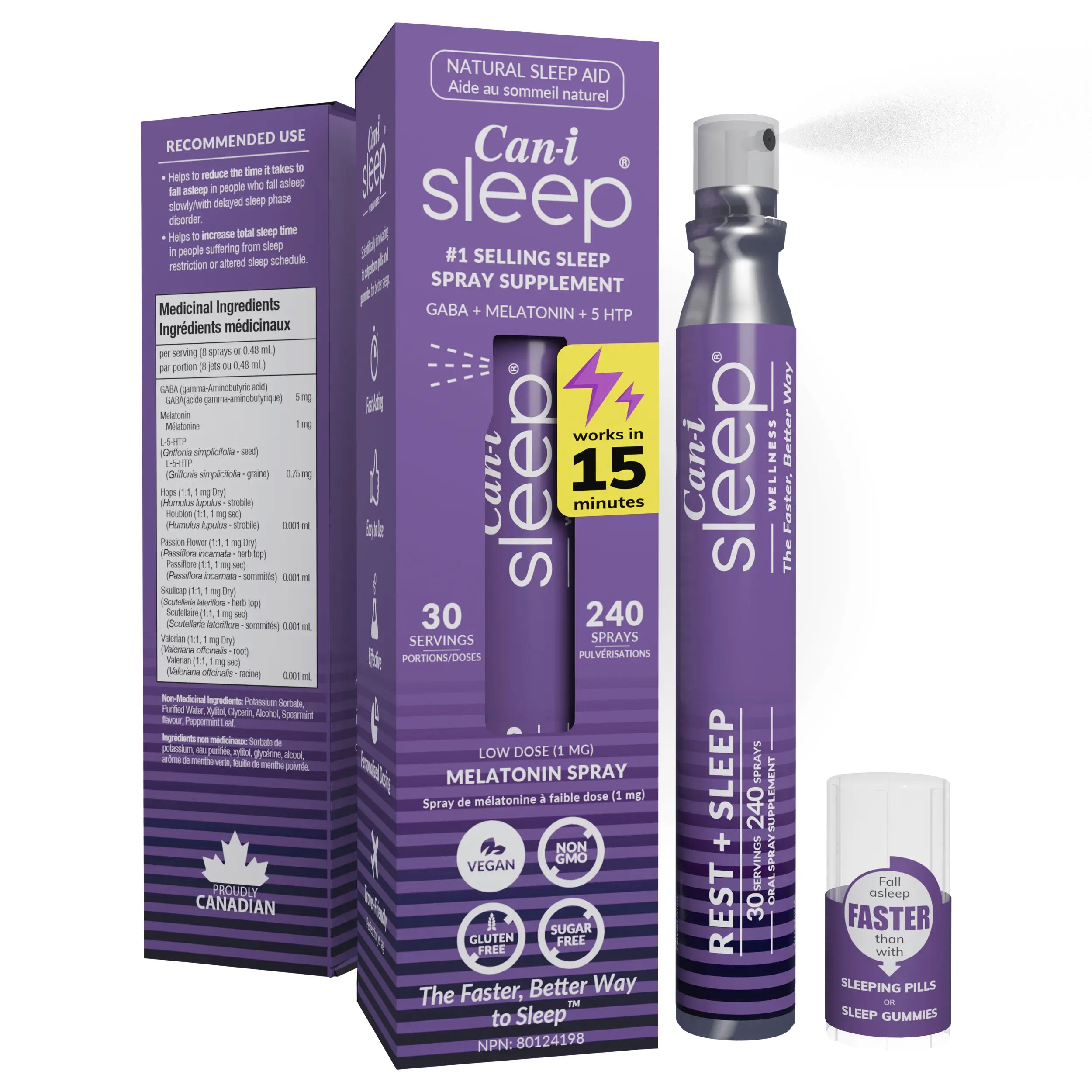 Can-i Sleep | Fast Acting Sleep Aid Vitamin Supplement Spray