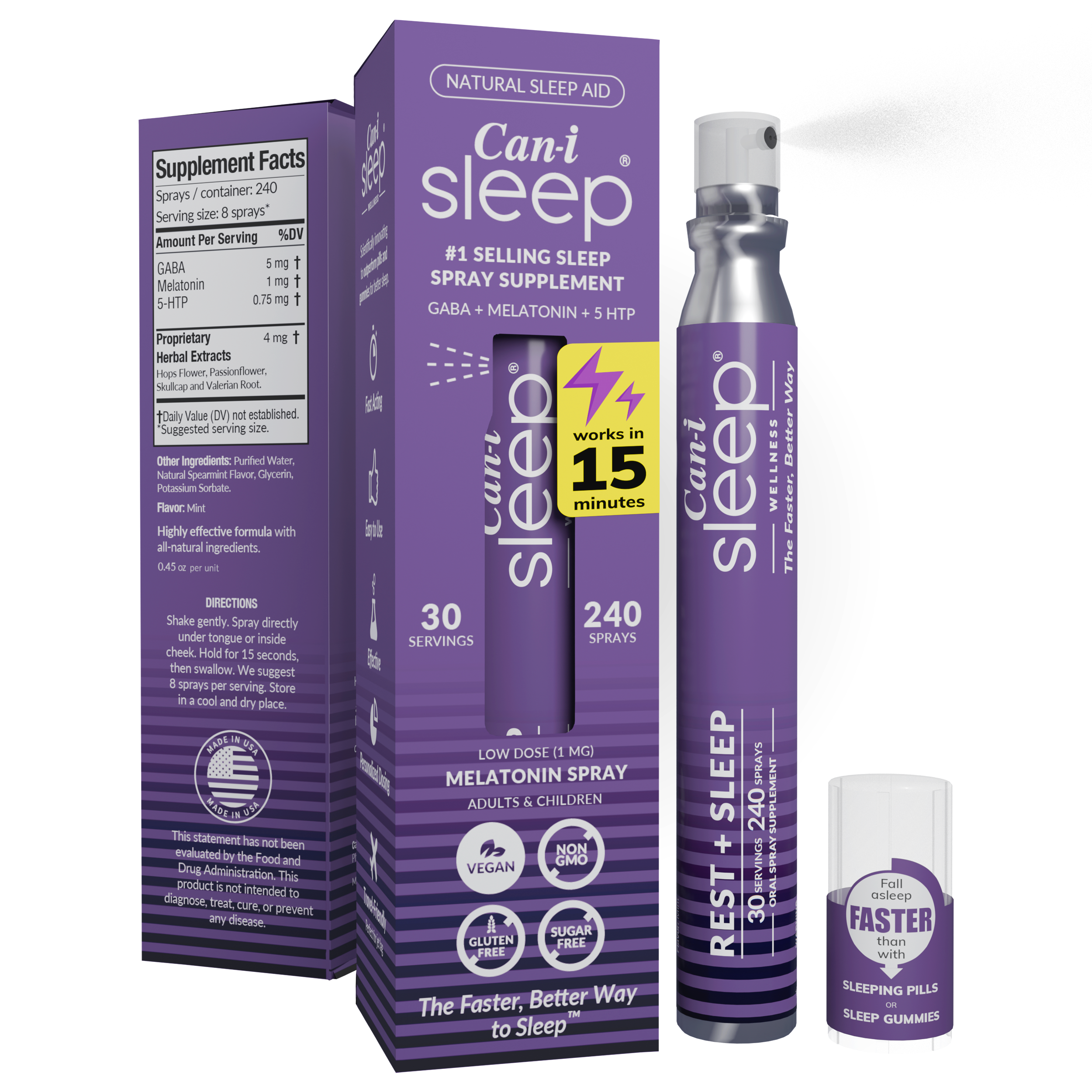 Can-i Sleep - Melatonin Sleep Spray with GABA